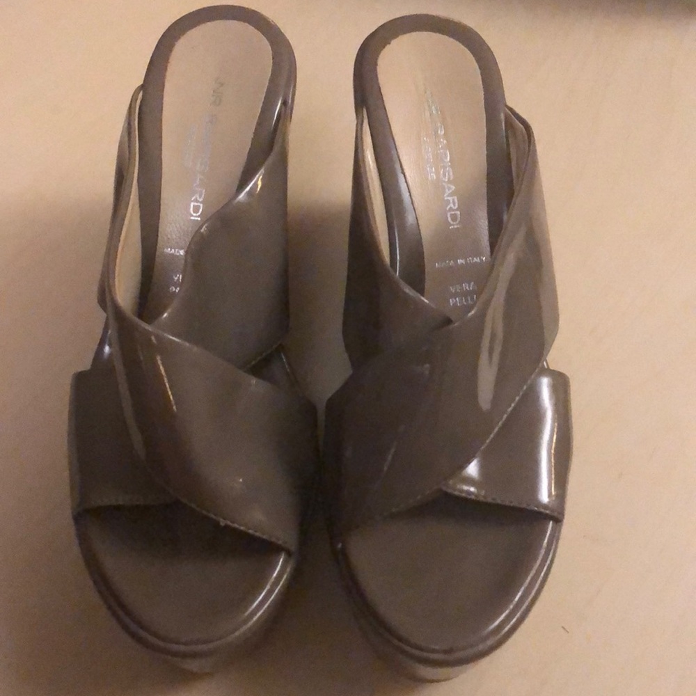 NR Rapisardi Firenze Leather Wedge Sandals